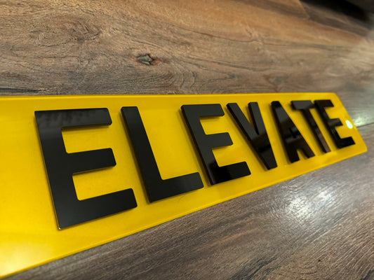 4D Elevate Number Plate